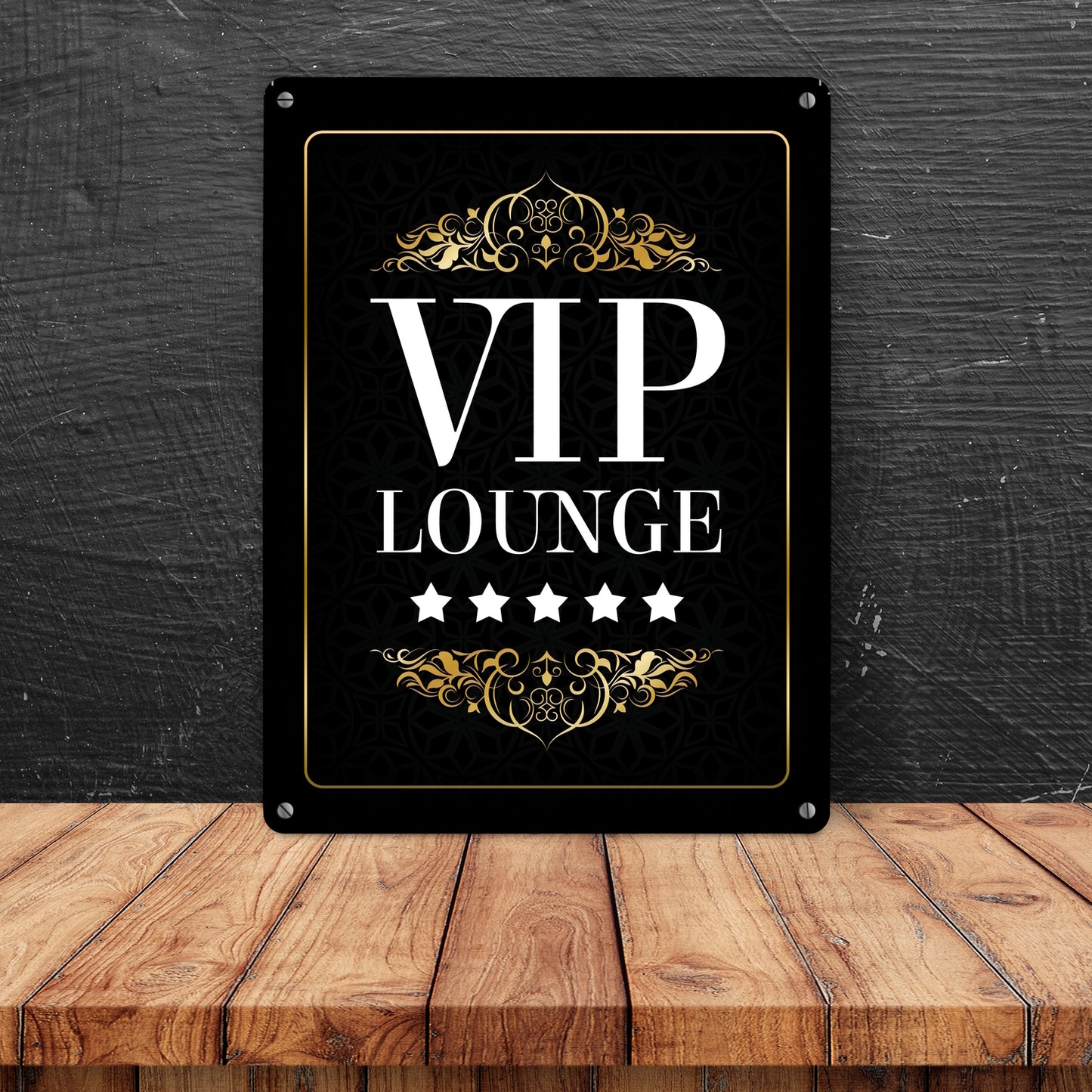 VIP-Lounge Metallschild mit 5-Sterne Motiv