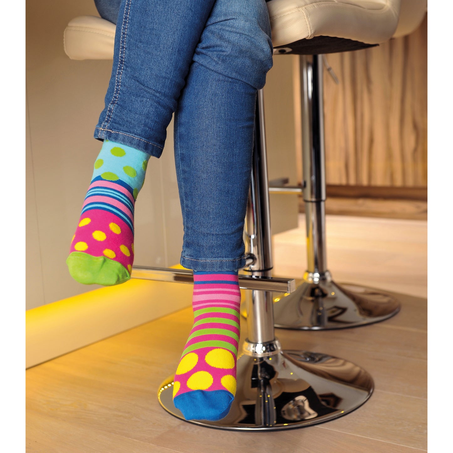 Verrückte Socken Oddsocks Polka Face für Frauen im 6er Set