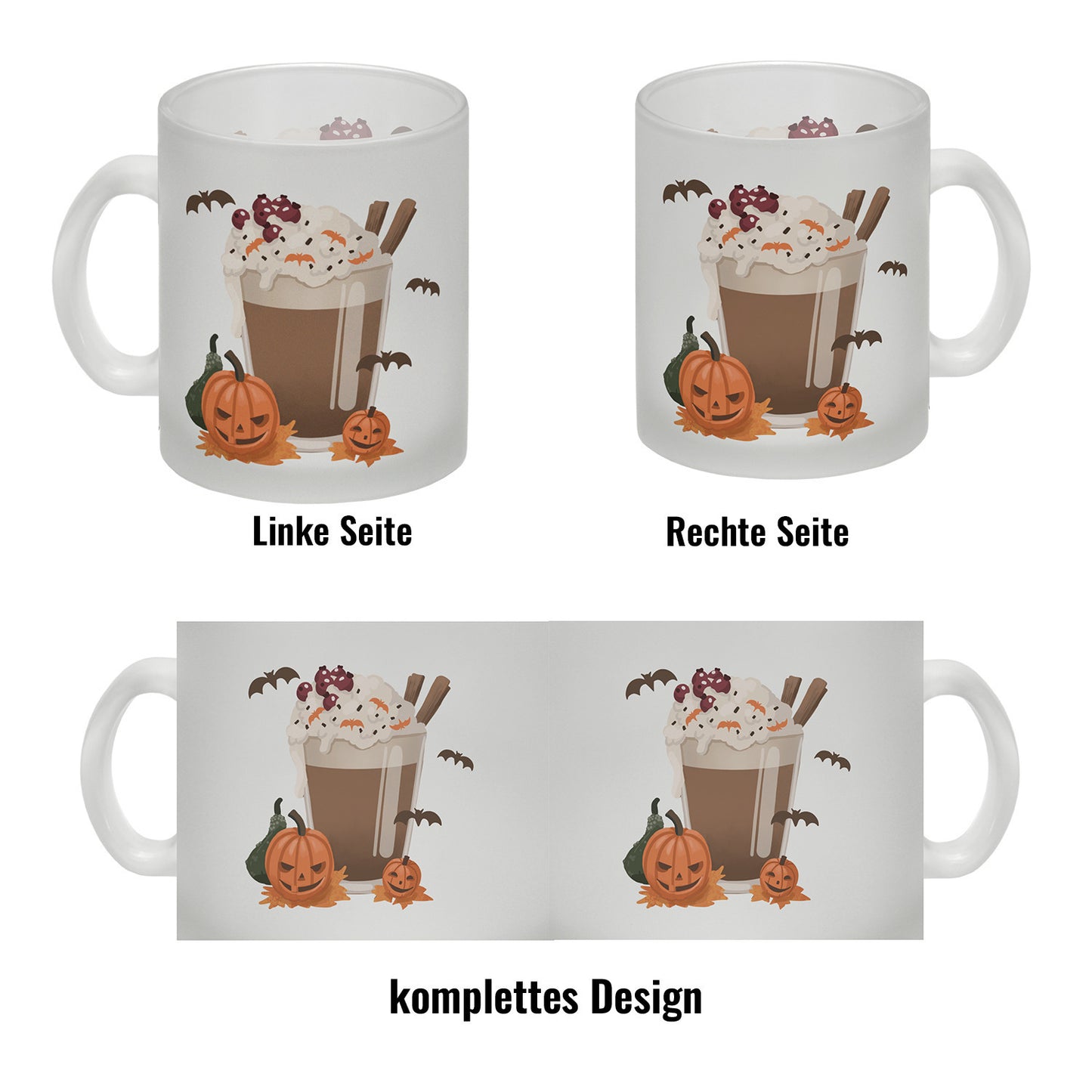 Pumpkin Spice Latte Glas Tasse für Halloween