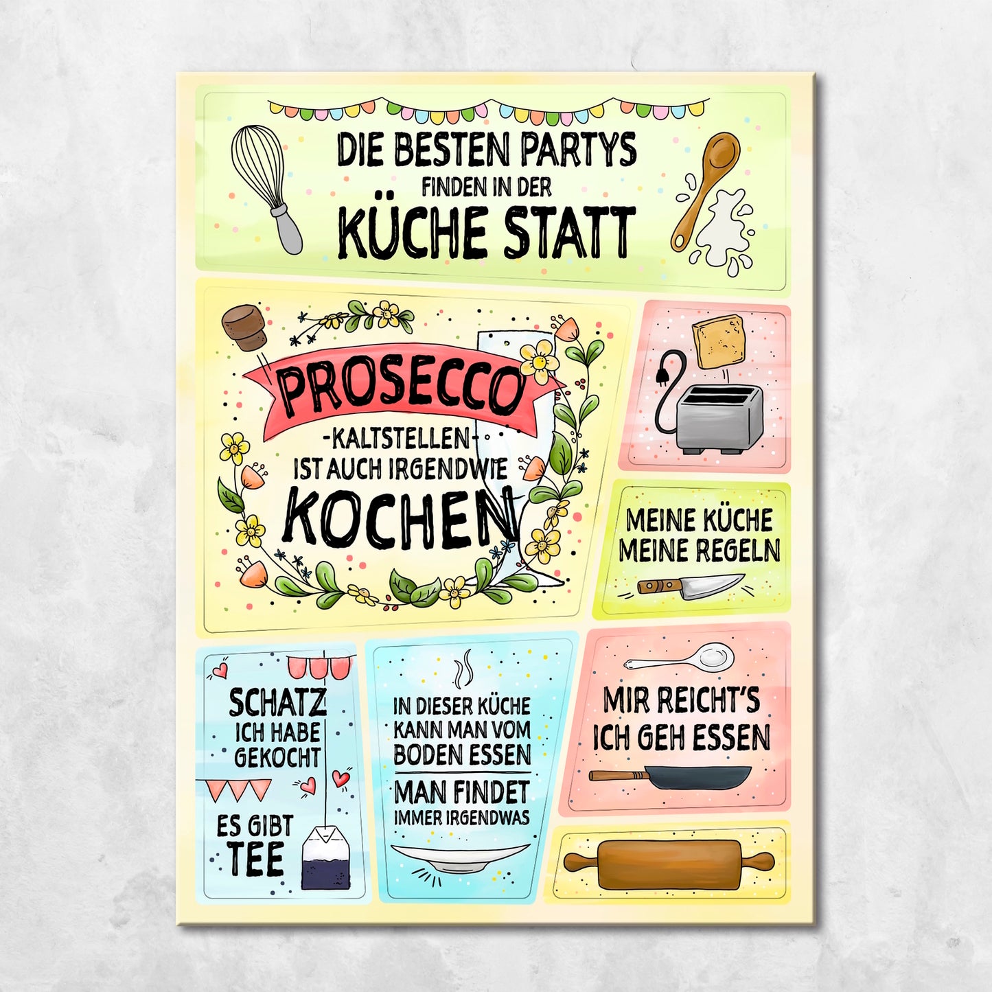 Küchen Kühlschrankmagnete zum Thema Kochen im 8er Set