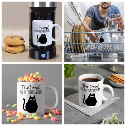 Katze Kaffeebecher mit Spruch Trinknapf für Katzenbesitzer