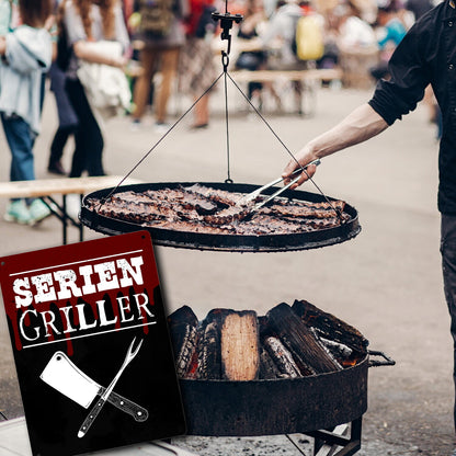 Seriengriller Metallschild XL in 21x28 cm für den Grill als Gartendeko