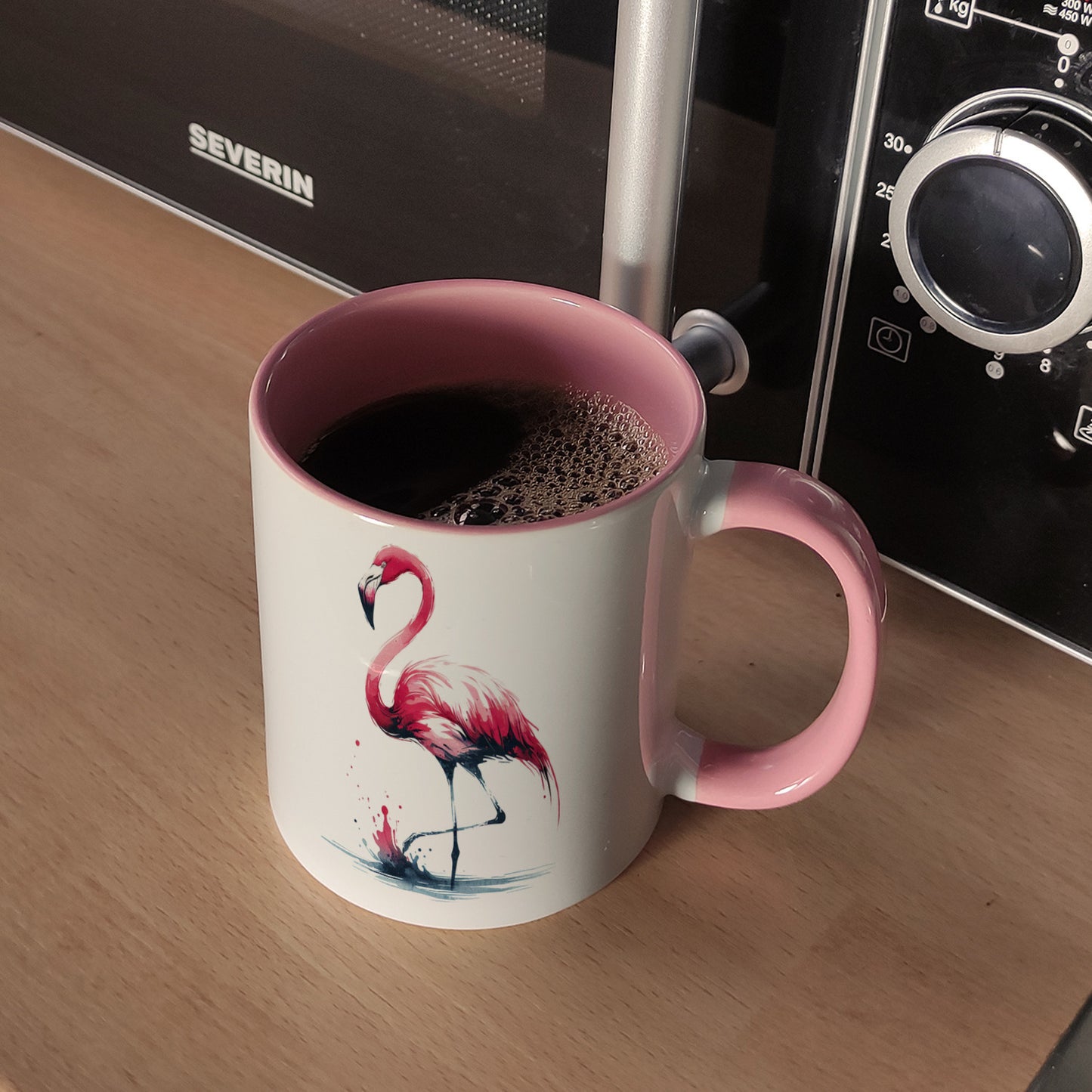 Rosa Flamingo Kaffeebecher in rosa