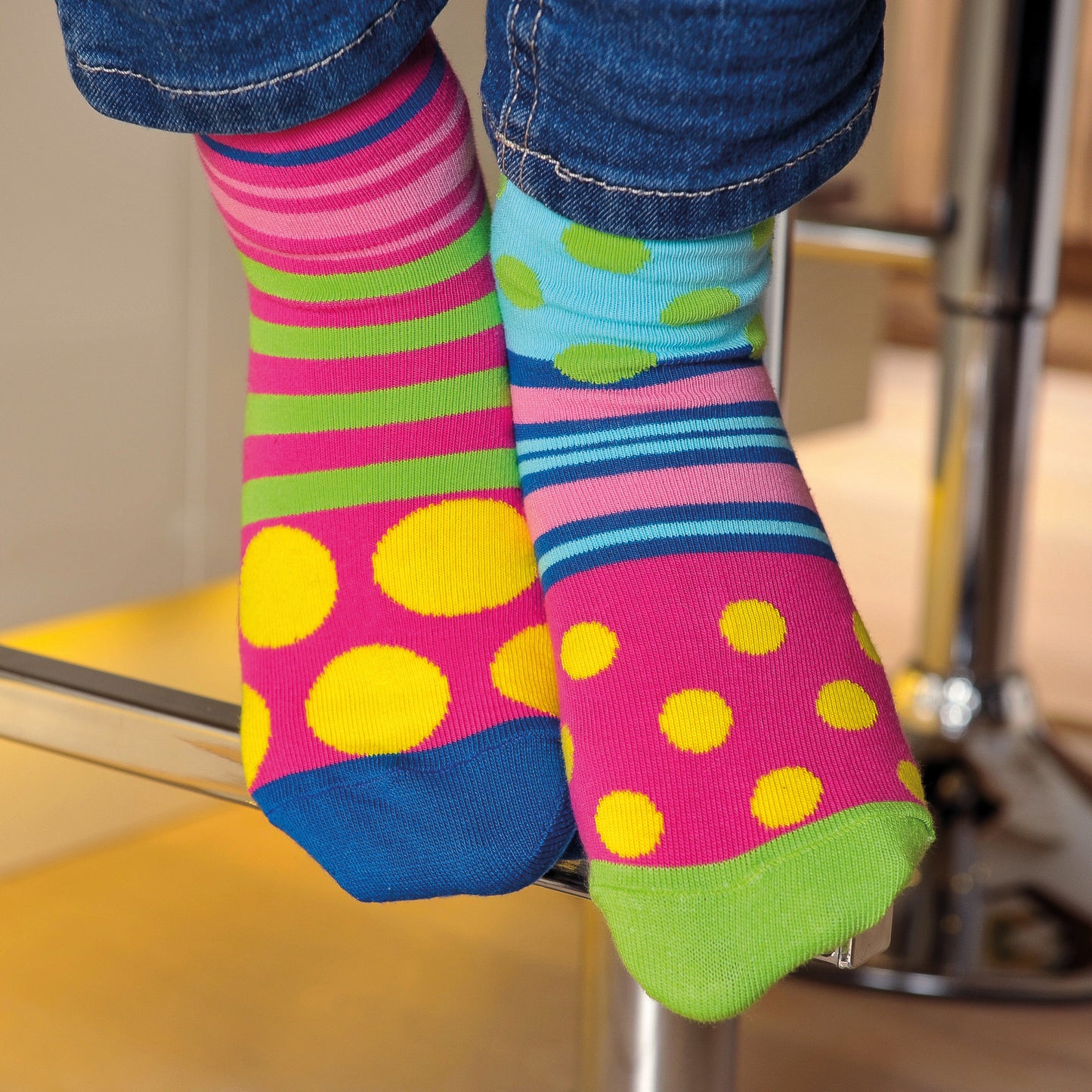 Verrückte Socken Oddsocks Polka Face für Frauen im 6er Set