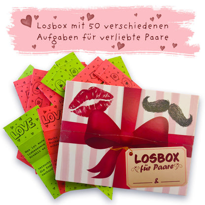 Losbox für Paare mit 50 Losen - das Spiel für Verliebte