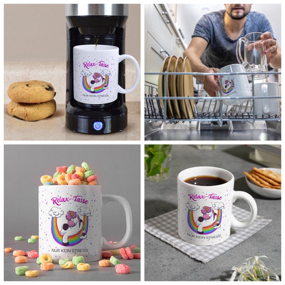 Relax-Tasse Einhorn mit Regenbogen Kaffeebecher