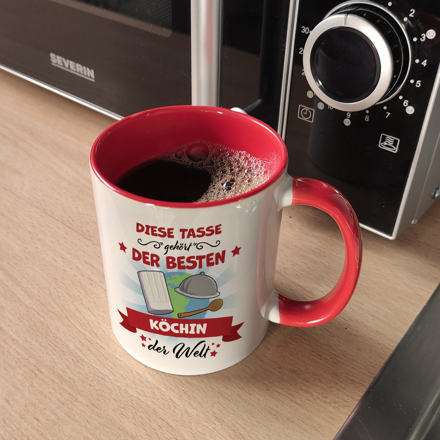 Beste Köchin der Welt Kaffeebecher Rot