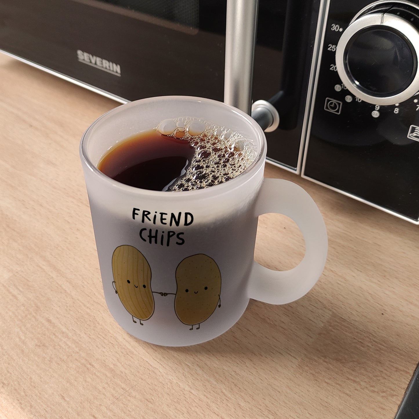 Chips Freundschaft Glas Tasse mit Spruch Friendchips