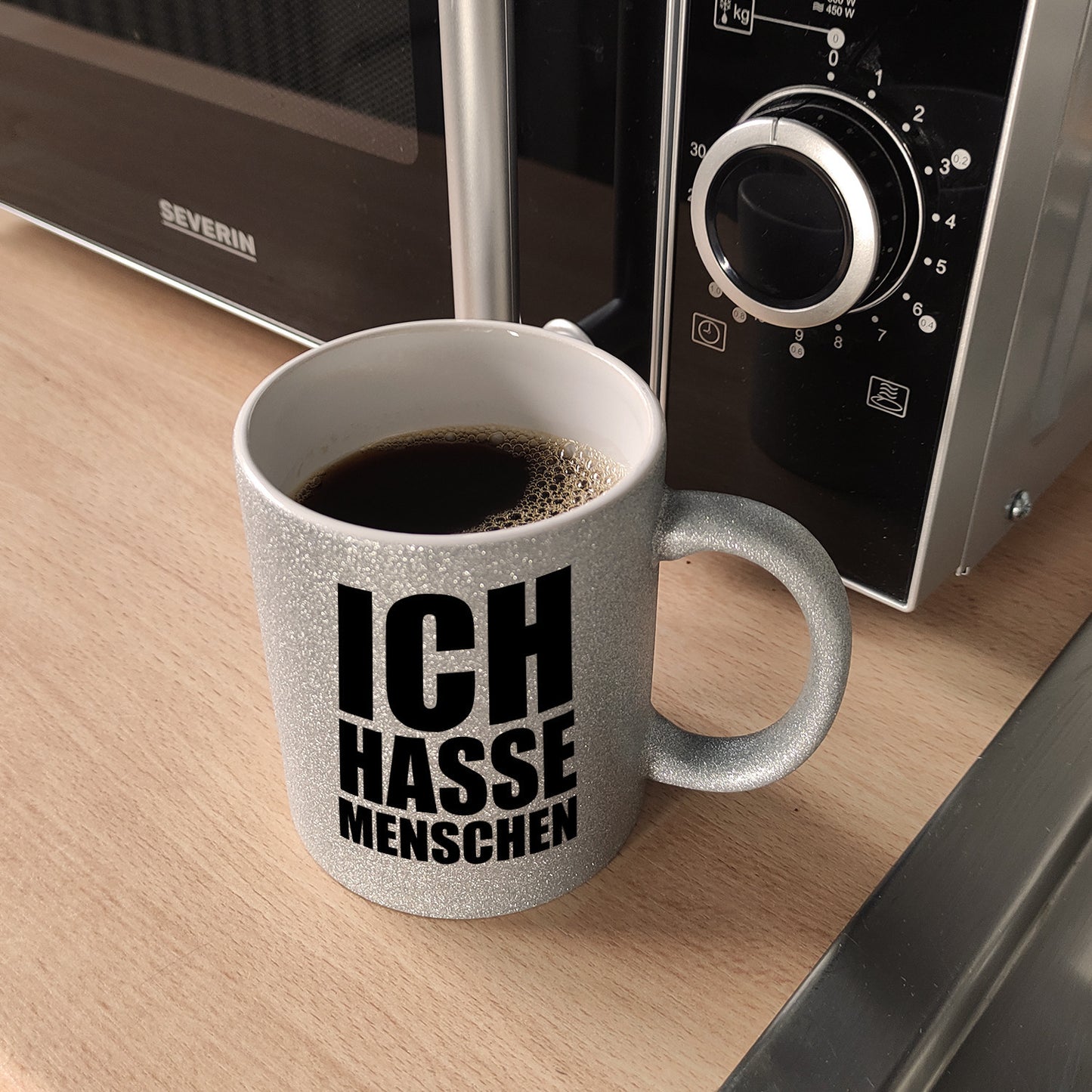 Ich hasse Menschen Glitzer-Glitzer-Kaffeebecher