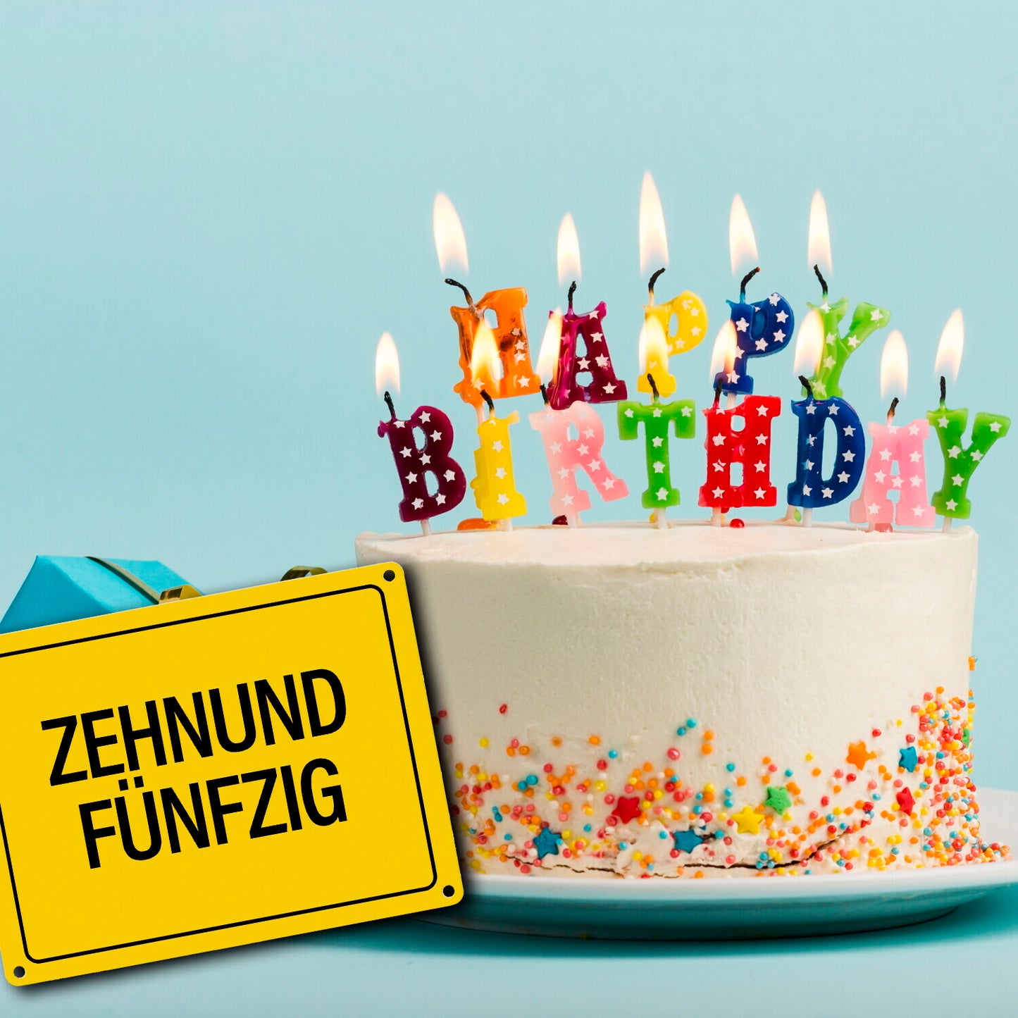 60. Geburtstag Metallschild mit Spruch: Zehnundfünfzig