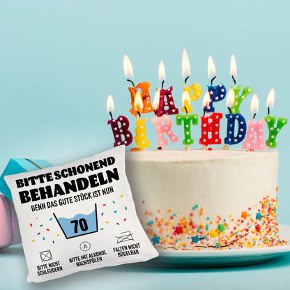 Bitte schonend behandeln - 70. Geburtstag Kuschelkissen