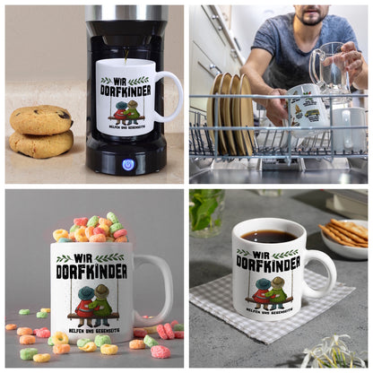 Wir Dorfkinder helfen uns gegenseitig Kaffeebecher