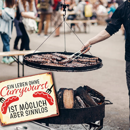 Ein Leben ohne Currywurst ist möglich aber sinnlos Metallschild