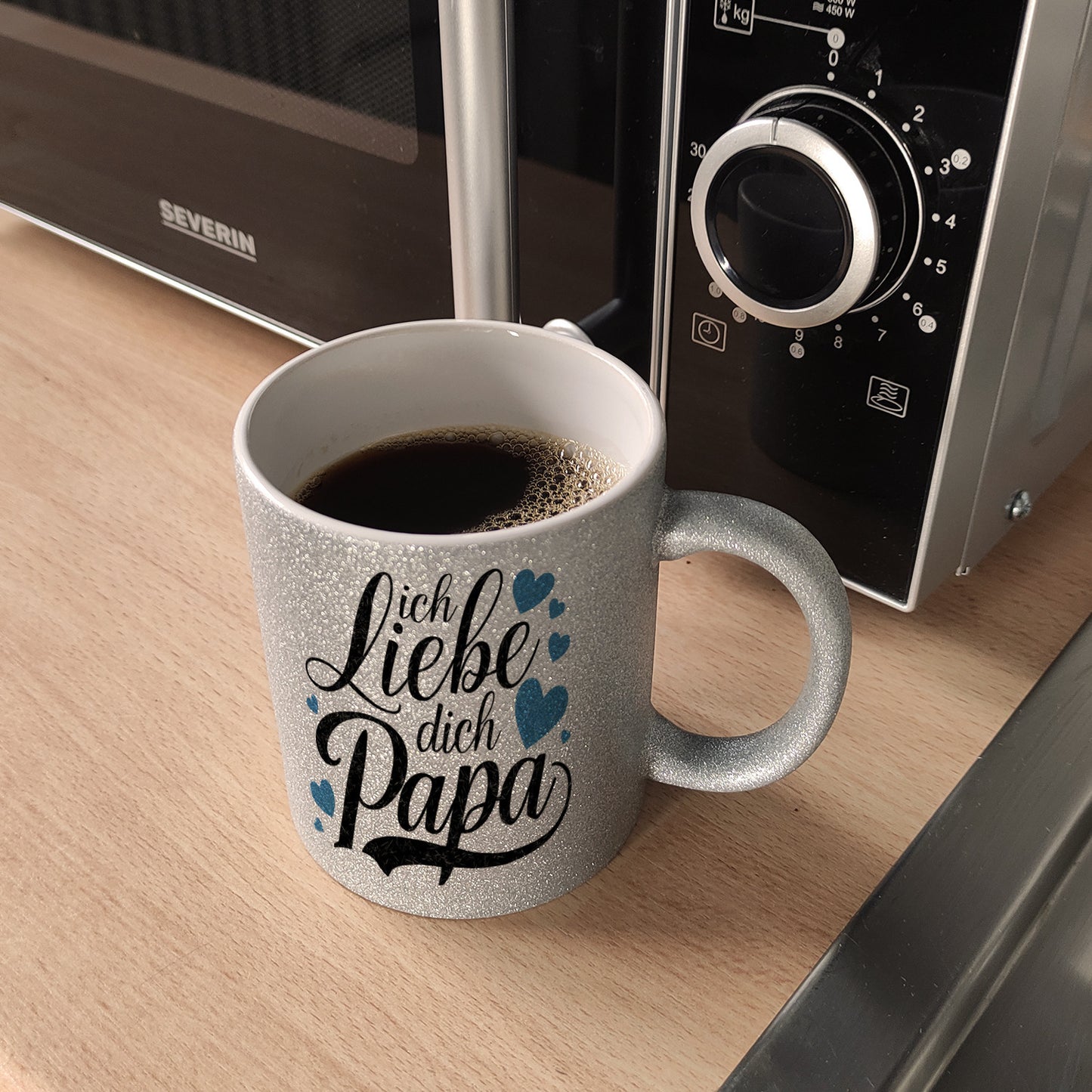 Ich Liebe Dich Papa Glitzer-Kaffeebecher