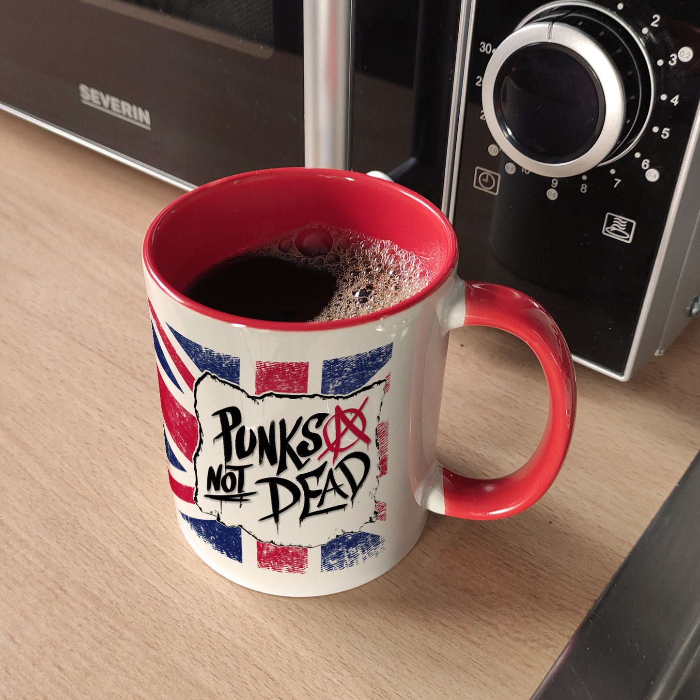 Punks not Dead Union Jack Kaffeebecher Rot