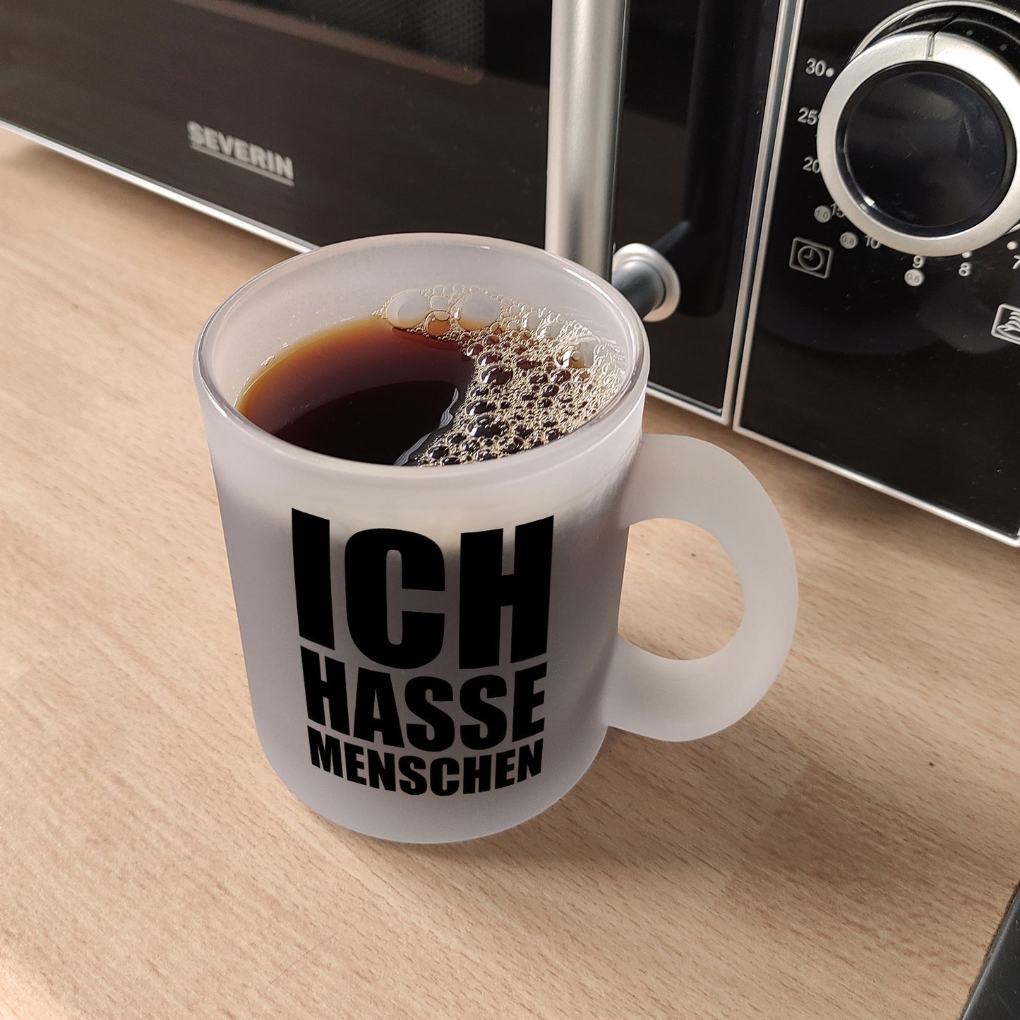 Ich hasse Menschen Glas Tasse