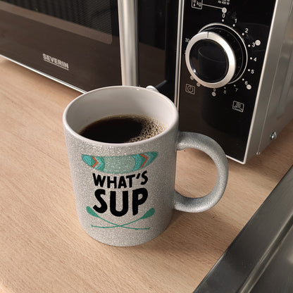 What's sup Glitzer-Kaffeebecher für stand up paddler