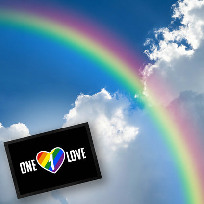 One Love Regenbogen Fußmatte XL in 40x60 cm