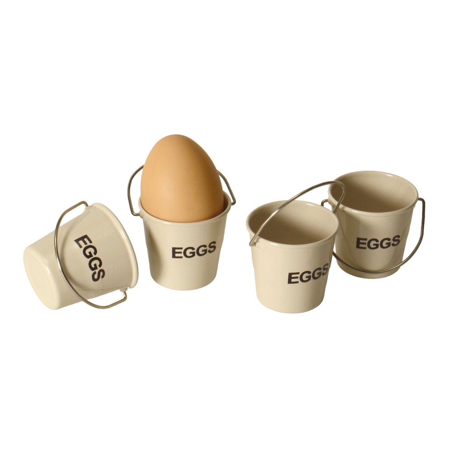 Eimer Eierbecher in creme im 4er Set