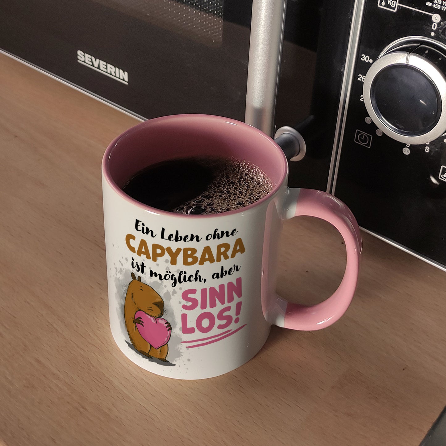 Ein Leben ohne Capybara ist möglich, aber sinnlos Kaffeebecher in rosa