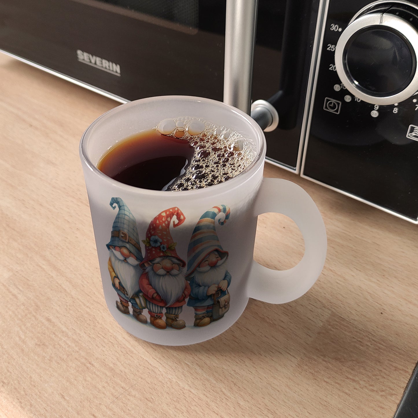 Kobolde mit bunten Mützen Glas Tasse