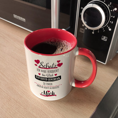 Bestes Geschenk für Schatz zum Valentinstag Kaffeebecher Rot