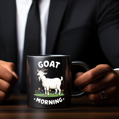 Müde gähnende Ziege - Goat Morning Tasse