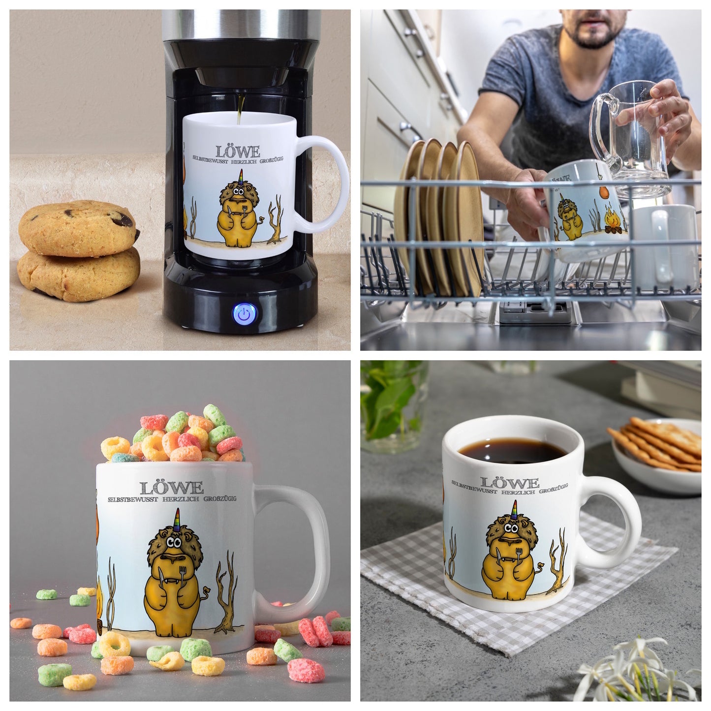 Honeycorns Sternzeichen Löwe Kaffeebecher