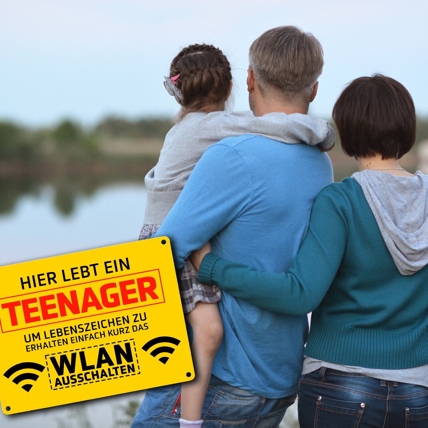 Hier lebt ein Teenager WLAN ausschalten Metallschild in 15x20 cm