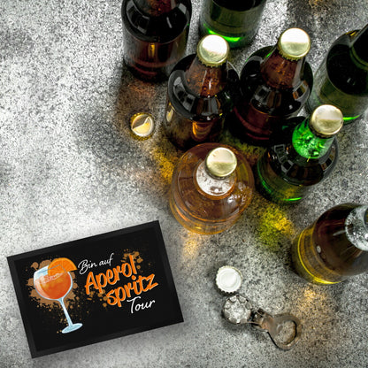 Cocktail Fußmatte XL in 40x60 cm mit Spruch Bin auf Aperol Spritz Tour