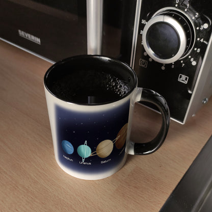 Planeten des Sonnensystems Kaffeebecher Schwarz