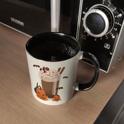 Pumpkin Spice Latte Kaffeebecher Schwarz für Halloween