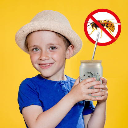 Baby Krokodil Trinkglas mit Bambusdeckel