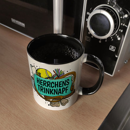 Herrchens Trinknapf Kaffeebecher Henkel und Innenseite Schwarz