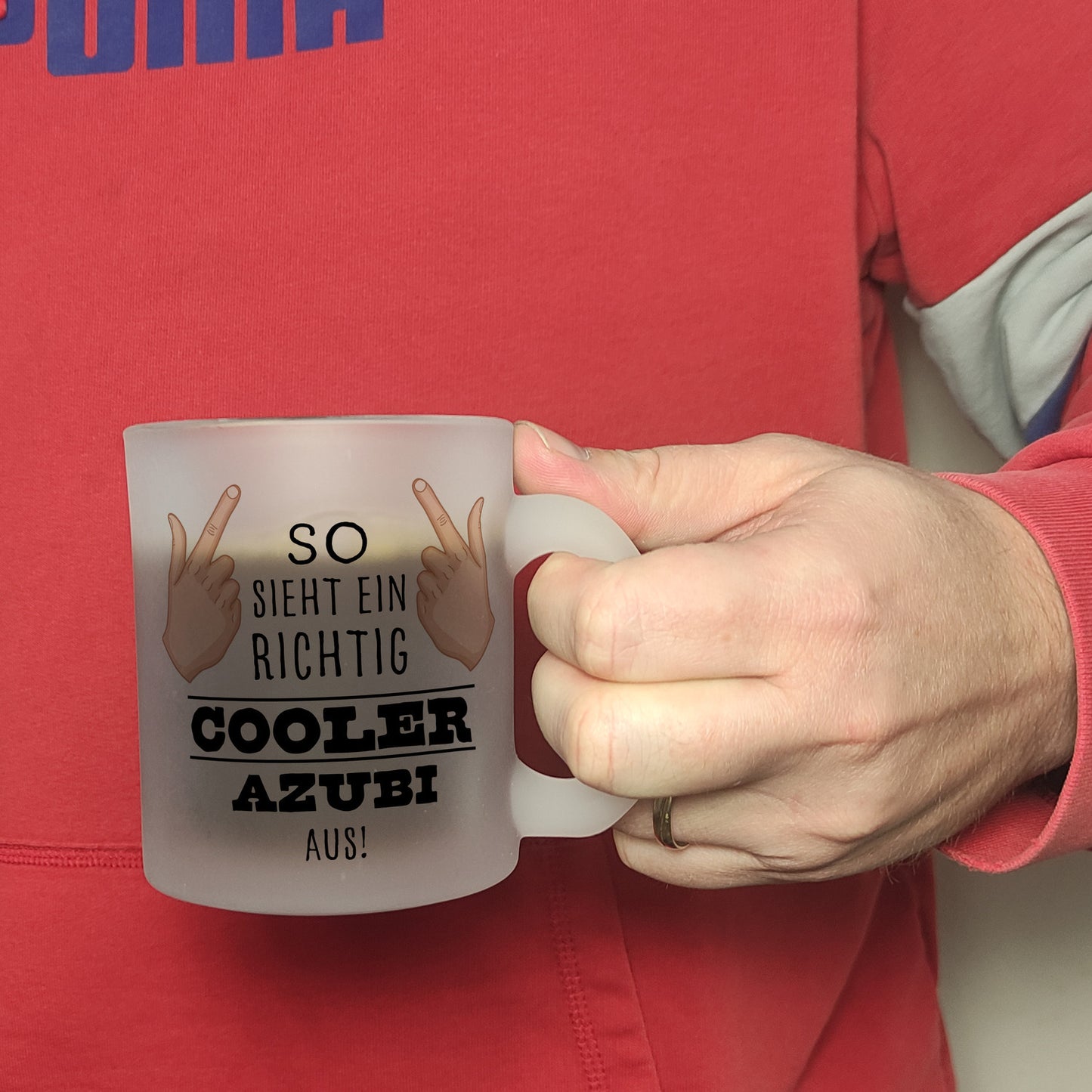 So sieht ein richtig cooler Azubi aus Glas Tasse für die Arbeit