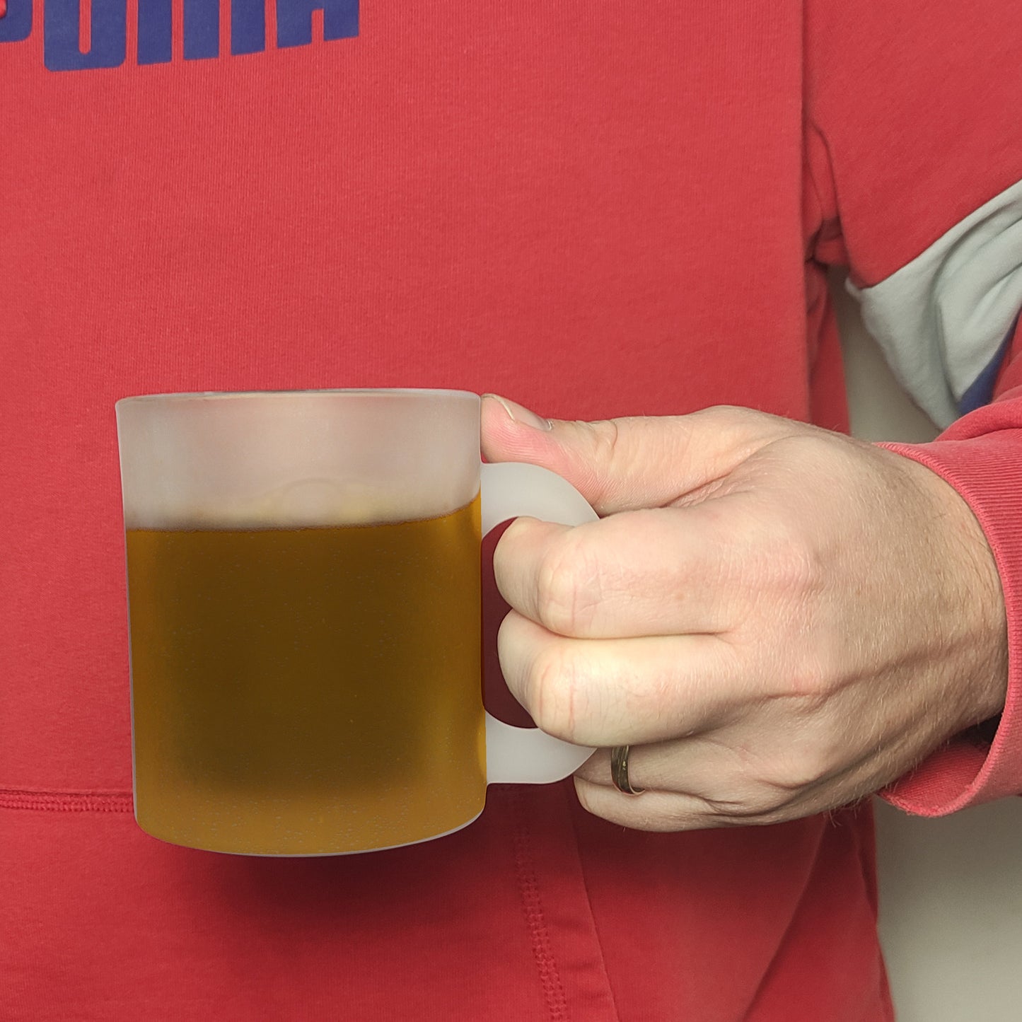 Glas Tasse mit Bier Motiv