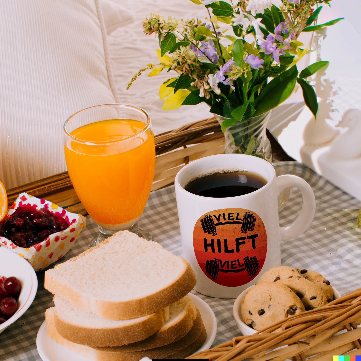 Viel hilft viel Fitness Kaffeebecher für Sportler