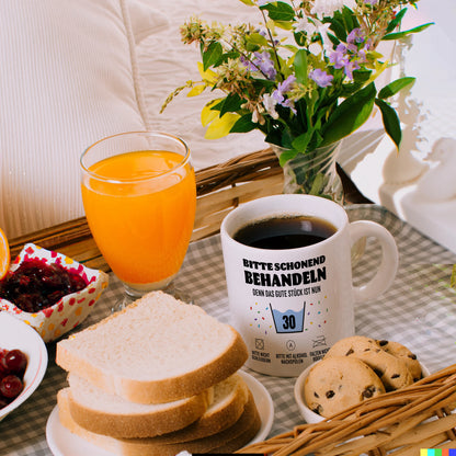 Bitte schonend behandeln - 30. Geburtstag Kaffeebecher