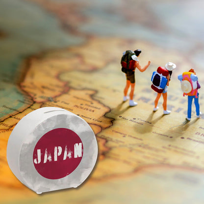 Spardose mit Japan-Flagge im Used Look - Sparschwein für Urlauber