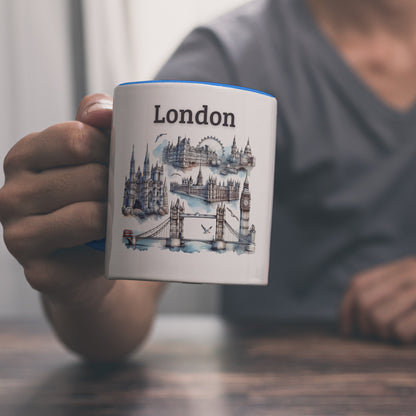 Skyline London Kaffeebecher in hellblau mit Spruch London