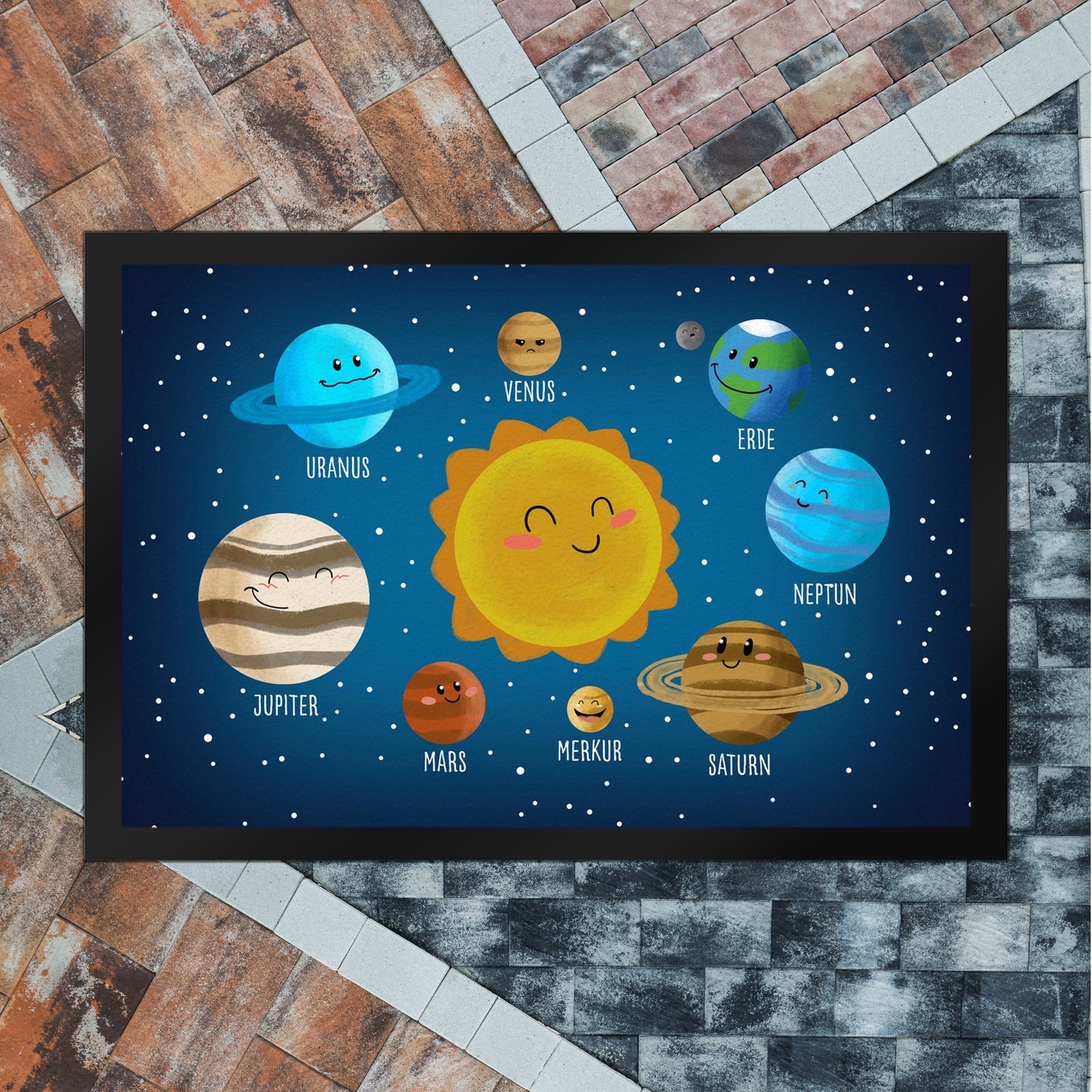 Sonnensystem Fußmatte XL in 40x60 cm mit niedlichen Planeten