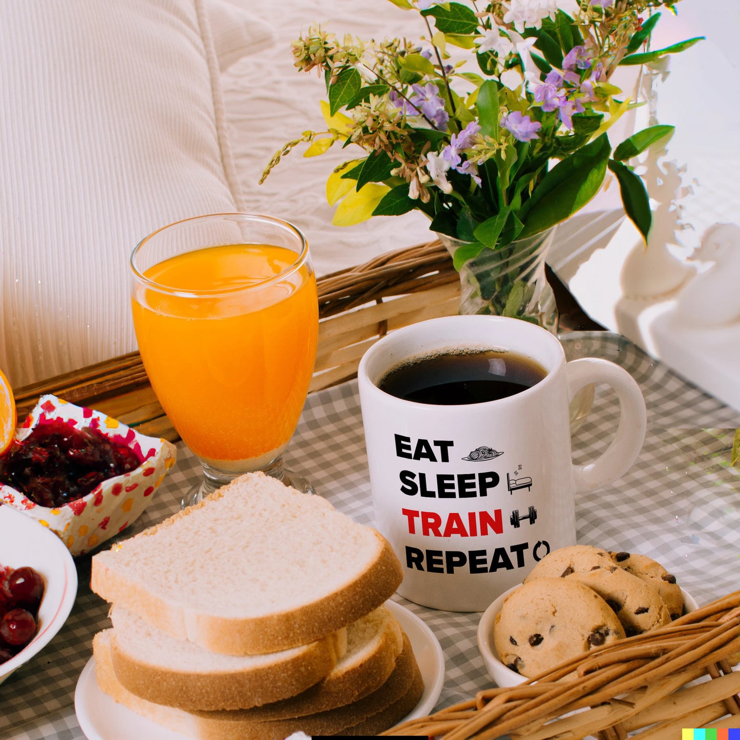 Eat Sleep Train Repeat Fitness Kaffeebecher