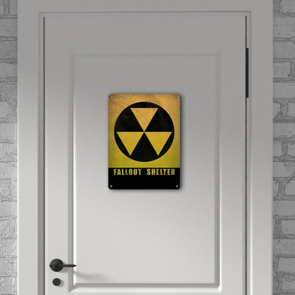 Metallschild XL mit Fallout Shelter Atomschutzbunker Motiv