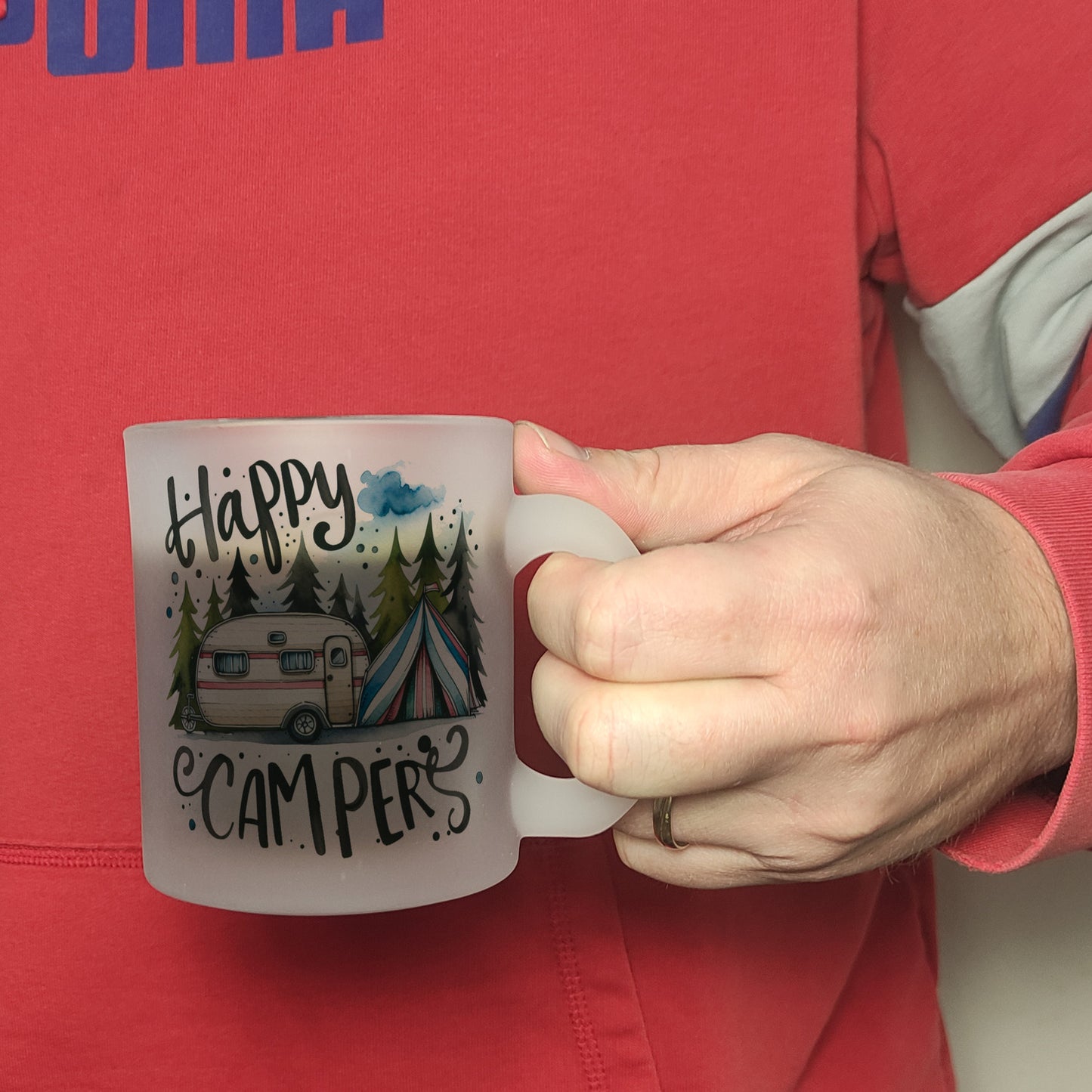 Happy Campers Wohnwagen Glas Tasse