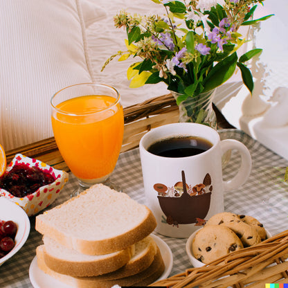 Herbst Kaffeebecher mit Pilz-Motiv