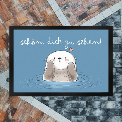 Otter Fußmatte XL in 40x60 cm mit Spruch Schön dich zu sehen