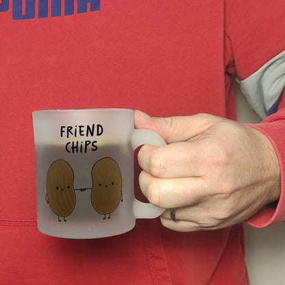 Chips Freundschaft Glas Tasse mit Spruch Friendchips