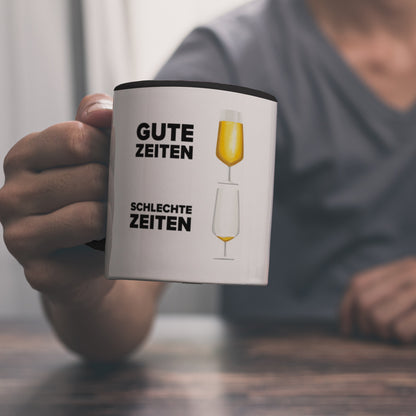 Gute Zeiten - Schlechte Zeiten Bier Kaffeebecher Schwarz