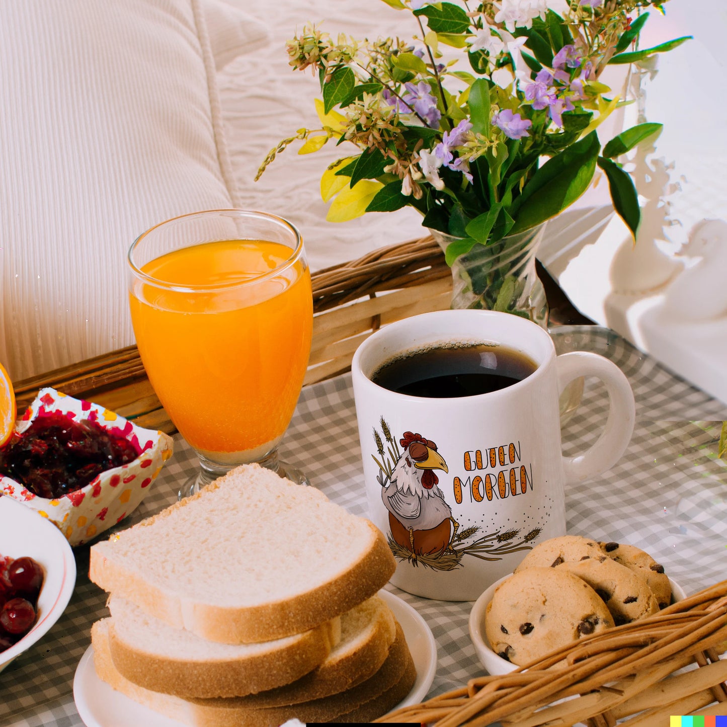 Guten Morgen Huhn und Ei Kaffeebecher