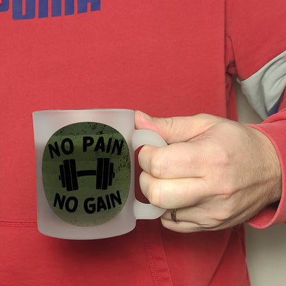 No pain no gain Fitness Glas Tasse mit Hantel